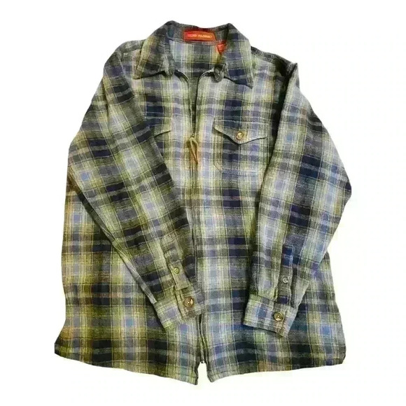 Gloria Vanderbilt Women’s M Vintage Plaid  Flannel Shirt Jacket Blue - Picture 1 of 7